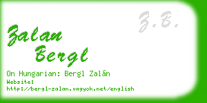zalan bergl business card